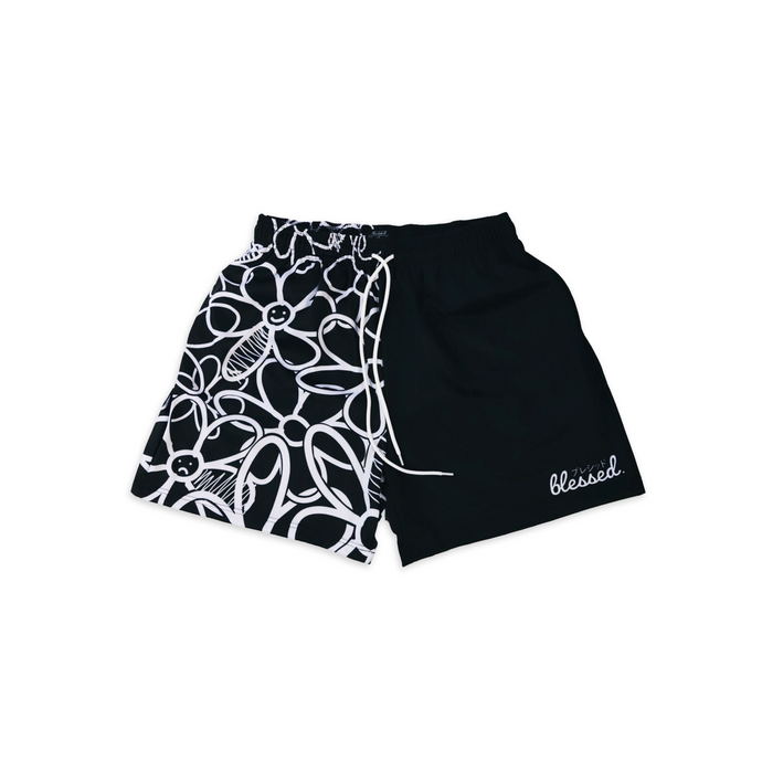 Floral v2 Shorts - Black